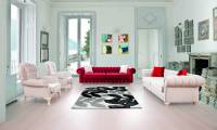 Arlington Luxury velvet chesterfield sofa set red and white