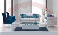 blue tulip retro sofa set modern living room design