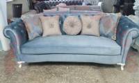 blue velvet casual comfort chesterfield sofas