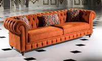 Brown Leather Chesterfield Sofa Luxury UK Style Chesterfield