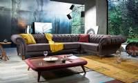 Chesterfield Corner Sofa Leather or Fabric luxury high quality