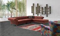 Classic and modern style chesterfield corner sofa with lounge