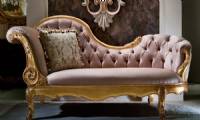 Classic chaise lounge carved curved quilted luxury design