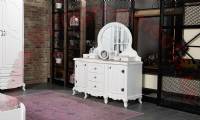 Classic chest of drawers White Lacquer with mirrored