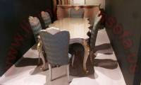 Classic Dining Table and Chairs carved wooden gold leaf handmade design
