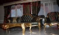 classic living room set bright velvet gold leaf finish