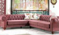 classic sectional chesterfield sofa pink fabric l shaped