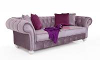 Classic Style Purple velvet chesterfield couch Light purple