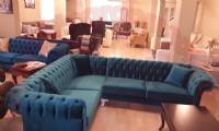 Dark Blue Chesterfield Corner Sofa