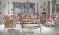 Formal Antique Style Luxury Sofa Love Seat 3 Piece Living Room Set