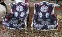 Grandfather Couple Chairs patterned fabric luxury chair design