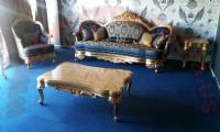 Handmade exclusive classical sofa living room coffee table carved gold leaf elegant design