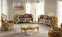 Hervorragendes klassisches Sofa Goldlack geschnitzt Moderne Antik