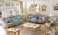 Klassisches Sofagarnitur aus Blattgold Luxus Wohnzimmer Sofa Designs