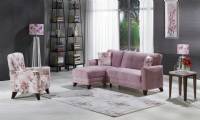 L shaped modern sofa with chair for small spaces pink sectional sofa