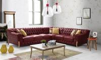 Leather Chesterfield Corner Sofa Modern New Style