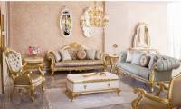 Luxury Formal Living Room Sofa Carved Gold Finish Artistically carved cabriole legs