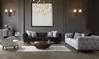 Luxury Gray and white Chesterfield sofa modern style new design