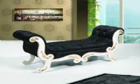 luxury interior desings black velvet bench chair carved