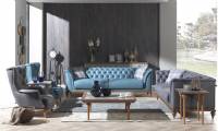 modern black blue gray leather sofa set for living room luxury designs