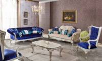 Modern traditional chesterfield sofa set blue and white cool design