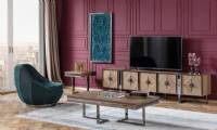 New Design TV stand rounded chair and coffee table for living room