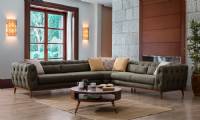 new style modern chesterfield corner sofa modern green color corner sofa