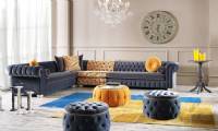 Nice and Cool Chesterfield corner sofa and poufs new style