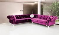 Purple Velvet Chesterfield Sofa Sectionla L shaped velvet purple