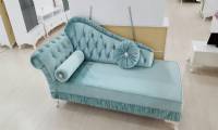 Queen Isabella chaise longe light blue velvet luxury lounges