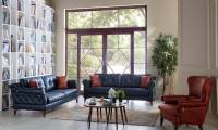 Quilted leather sofa set modern luxury living room designs
