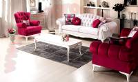 Red and White Luxury living room sofa design