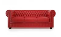Red leather chesterfield sofa Classic Red Chesterfield Loveseat