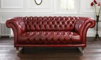 Red leather chesterfield sofa King Style Luxury