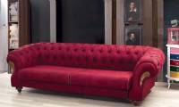 Red leather chesterfield sofa Luxury New Design