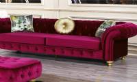 Red velvet chesterfield Sofa Couch Loveseat