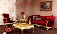 Red Velvet Traditional sofa design gorgeous living room