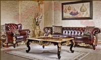 retro leather sofa and coffee table design elegant living room