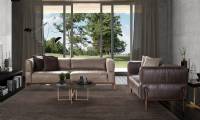 ultra modern leather sofa design for living room beige and gray leather