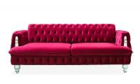 Warren Luxury red velvet chesterfield sofa loveseat