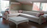 White Elegant Chesterfield sectional sofa