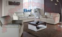 white leather modern sofa set design