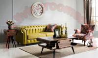 yellow leather chesterfield sofa design