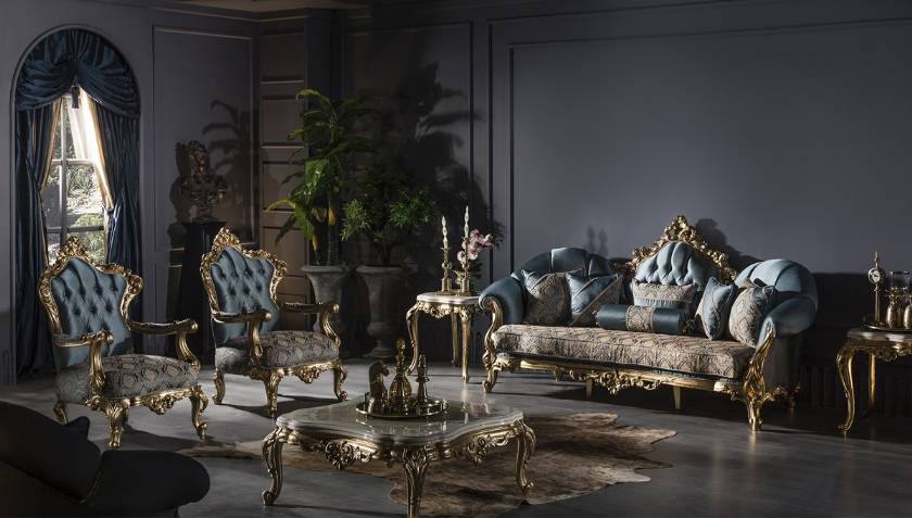 Traditional Luxury Formal Living Room Sofa Carved Mahogany Antique Gold Finish Traditional Luxury Formal Living Room Sofa Carved Mahogany Antique Gold Finish