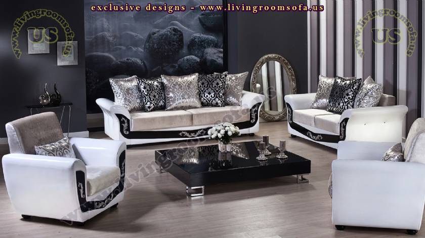 tulip living room sofa black and white