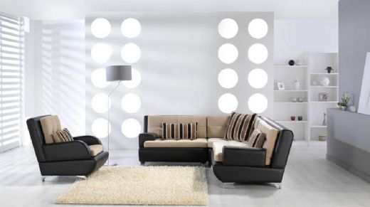 Leather Sectional Livingroom Sofa Modern