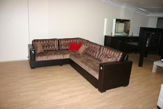 Dark Leather Livingroom Sofa, Modern Livingroom