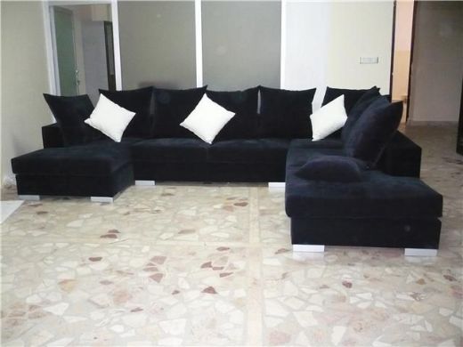 Velvet Fabric Living Room Corner Sofa - Living Room Sofa and Corner Sofa