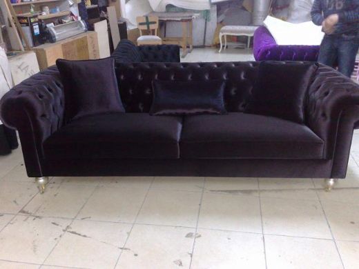 Velvet Chesterfield Classical Couch Modern High Quality