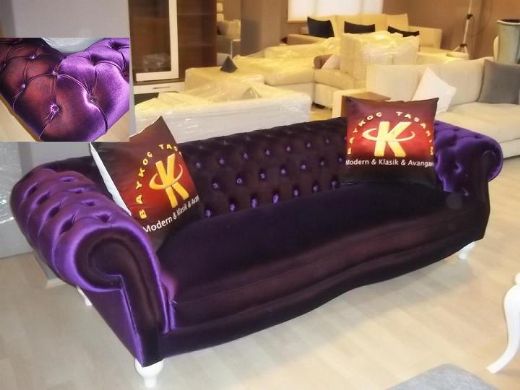 Velvet Chesterfield Sofa Purple, Blue, Pink, Bright Chesterfield Sofa Living Room, Hotel Room, or Office